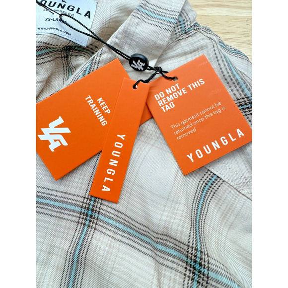 Youngla Pearl Snap Flannel Shirt Men's XXL Long Sleeve Check Viscose Stretch - Picture 4 of 6